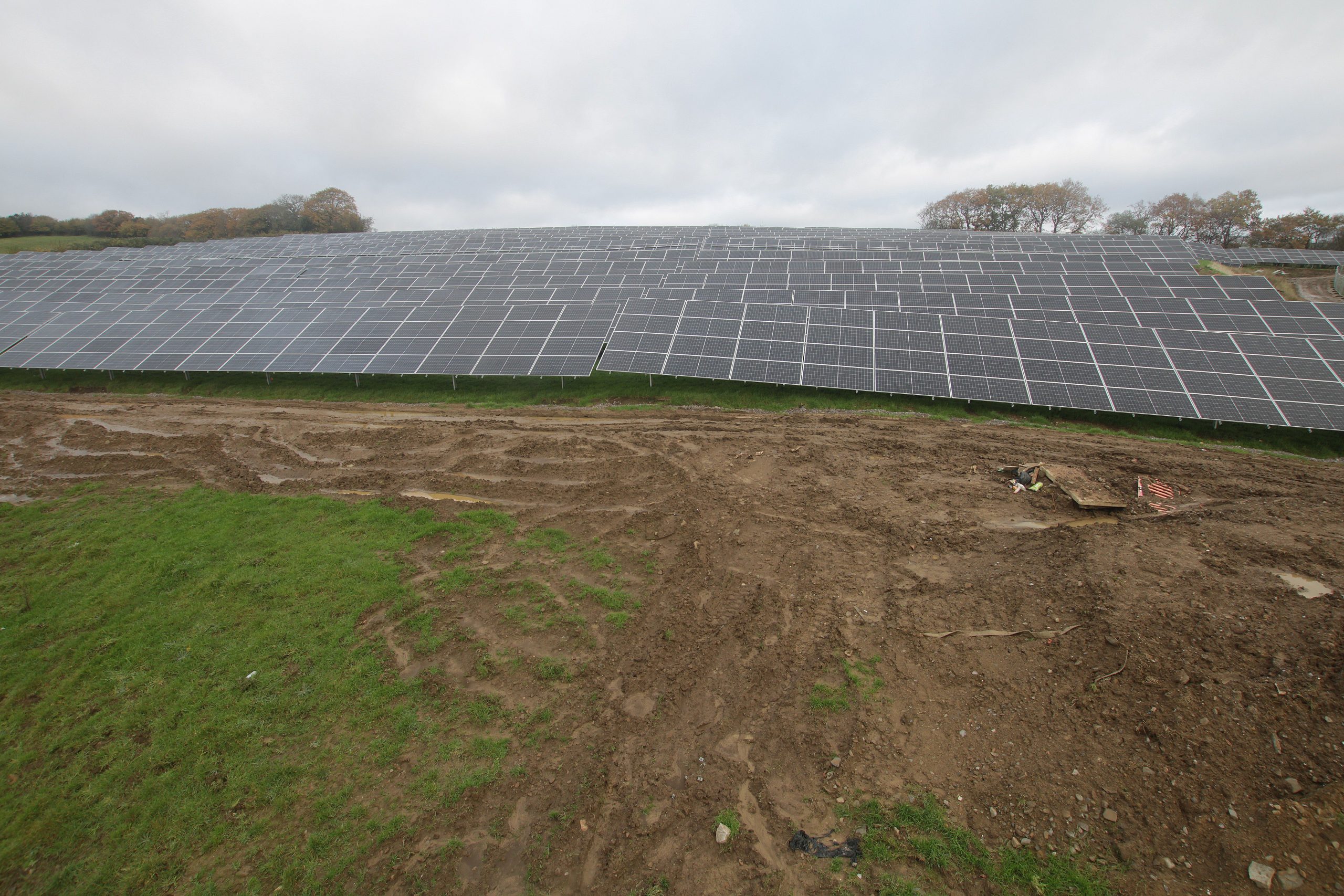 construction of a solar farm in the UK
