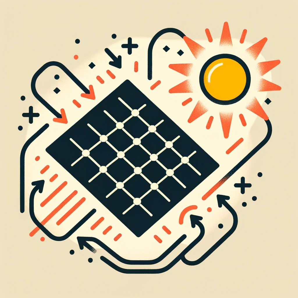 Monocrystalline solar panels converting sunlight to energy
