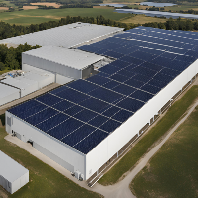 Solar PV installed on a large warehouse facility